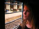Ashe on the train from Gaya to Varanasi.